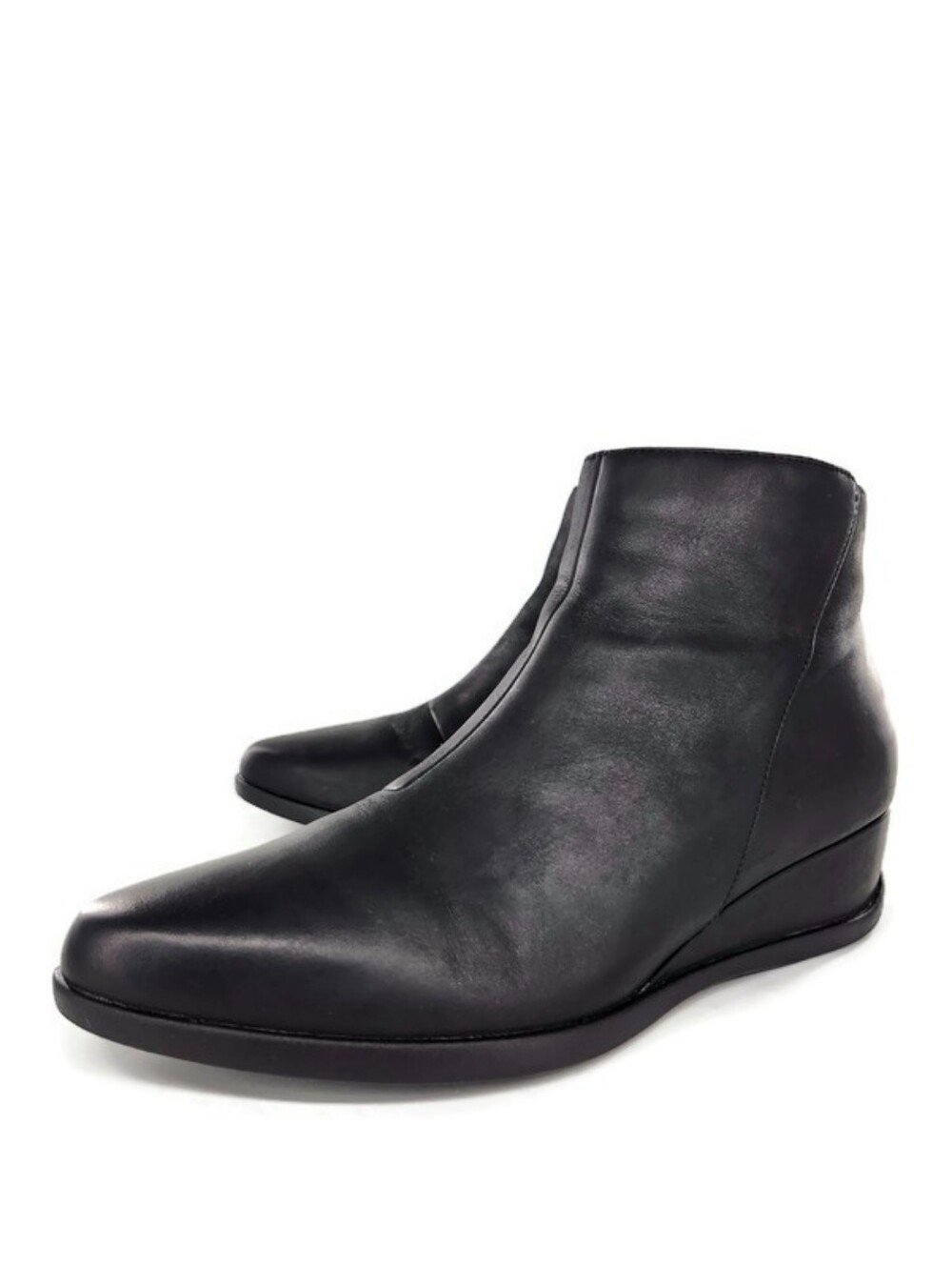 Dansko Serenity Black Leather Waterproof Pull-On Demi Wedge Ankle Booties